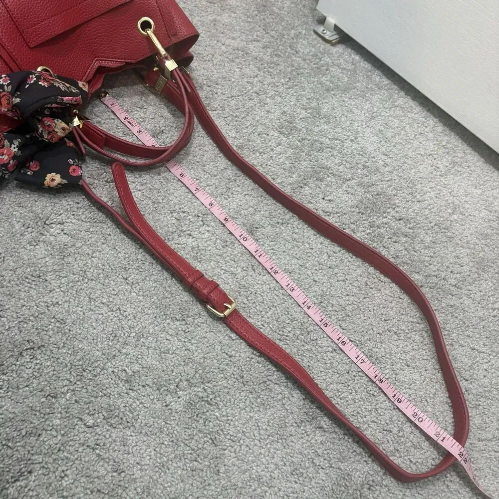 Steve Madden Red Small Crossbody Satchel Bkarta Tote With Scarf